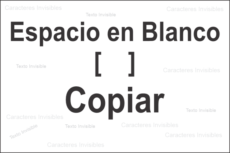 Espacio en Blanco Copiar Invisible Text